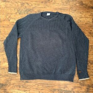 Columbia Knitted Sweater Mens Size XXL Gray Long Sleeve Warm Ribbed 100% Cotton